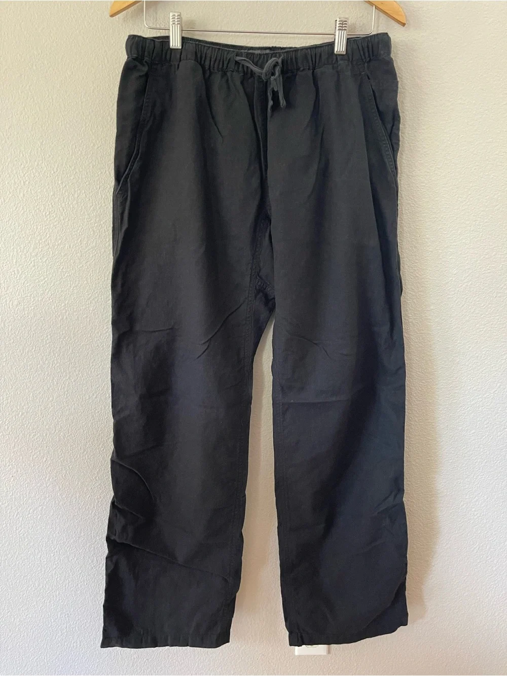 Of The Earth Hemp/Organic Cotton Casual Drawstring Pants Size XL Washed Black